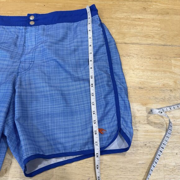 Ted Baker Blue Swim Trunk Shorts Micro Check Men's 5 XL Lined 6.5” Snap Buttons - Picture 12 of 13